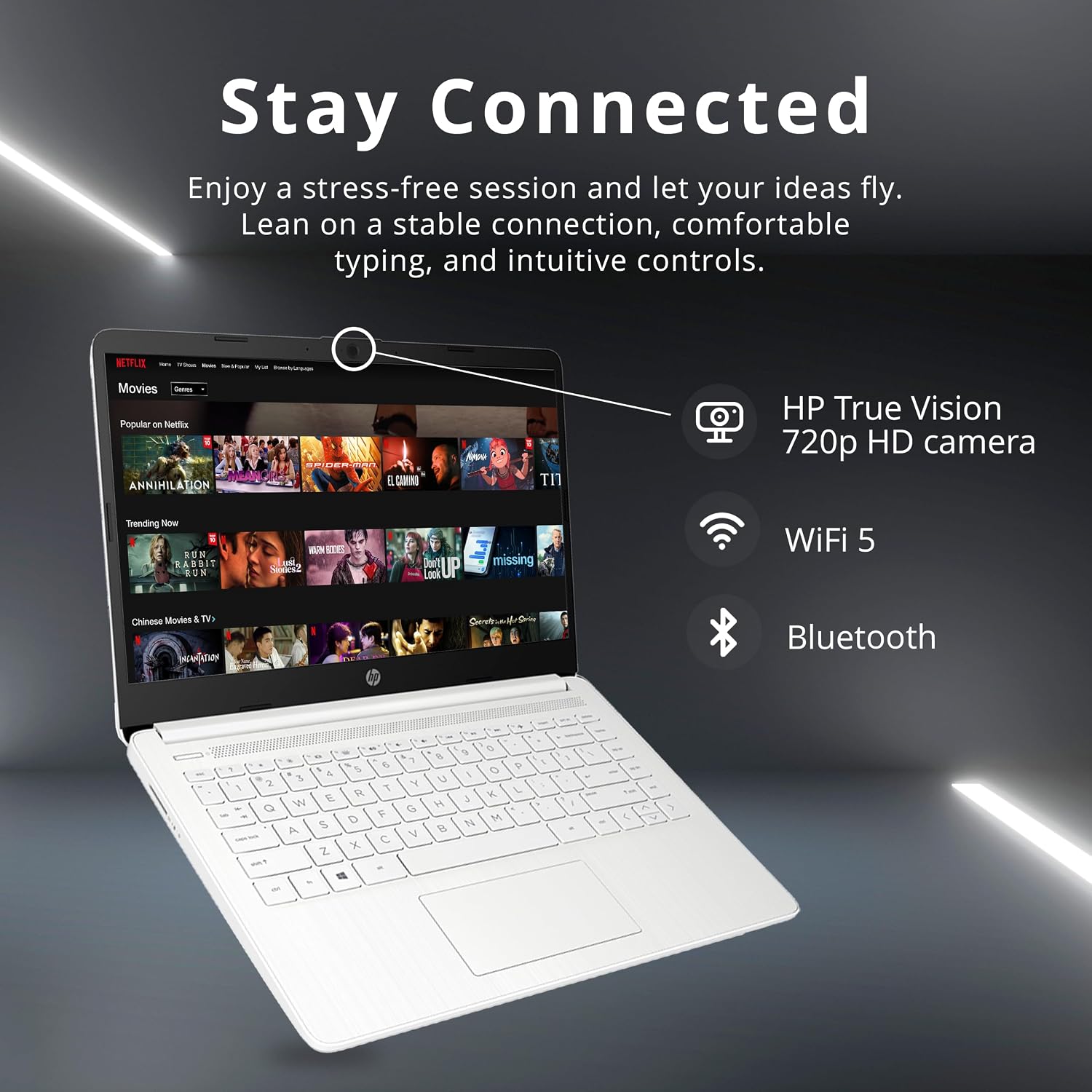 HP Stream 14' HD Laptop, Intel Celeron N4120 Processor, 4GB RAM, 64GB eMMC, Intel UHD Graphics, 720p Webcam, WiFi, HDMI, Windows 11 S, White (Renewed)