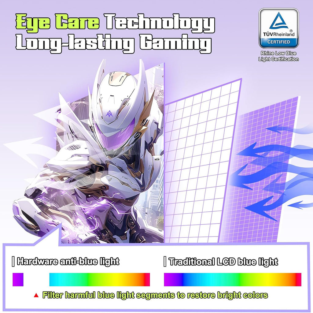 Amzfast 27 Inch 1440P 200Hz/180Hz White Gaming Monitor, MPRT 1ms 2K QHD, Fast IPS | HDR400 & TÜV Rheinland Eye Care & 12 Months Exchange, with HDMI & DP Cable