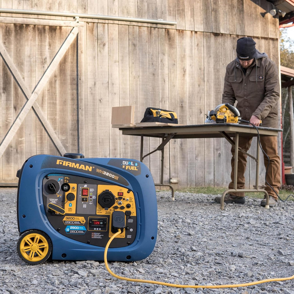 FIRMAN WH02942 Dual Fuel Inverter Portable Generator, 3200W Electric Start, Quiet 58 dB Operation, RV Ready TT-30R Outlet, Clean Inverter Power, Gas or Propane for Camping, Home Backup, Outdoor Use