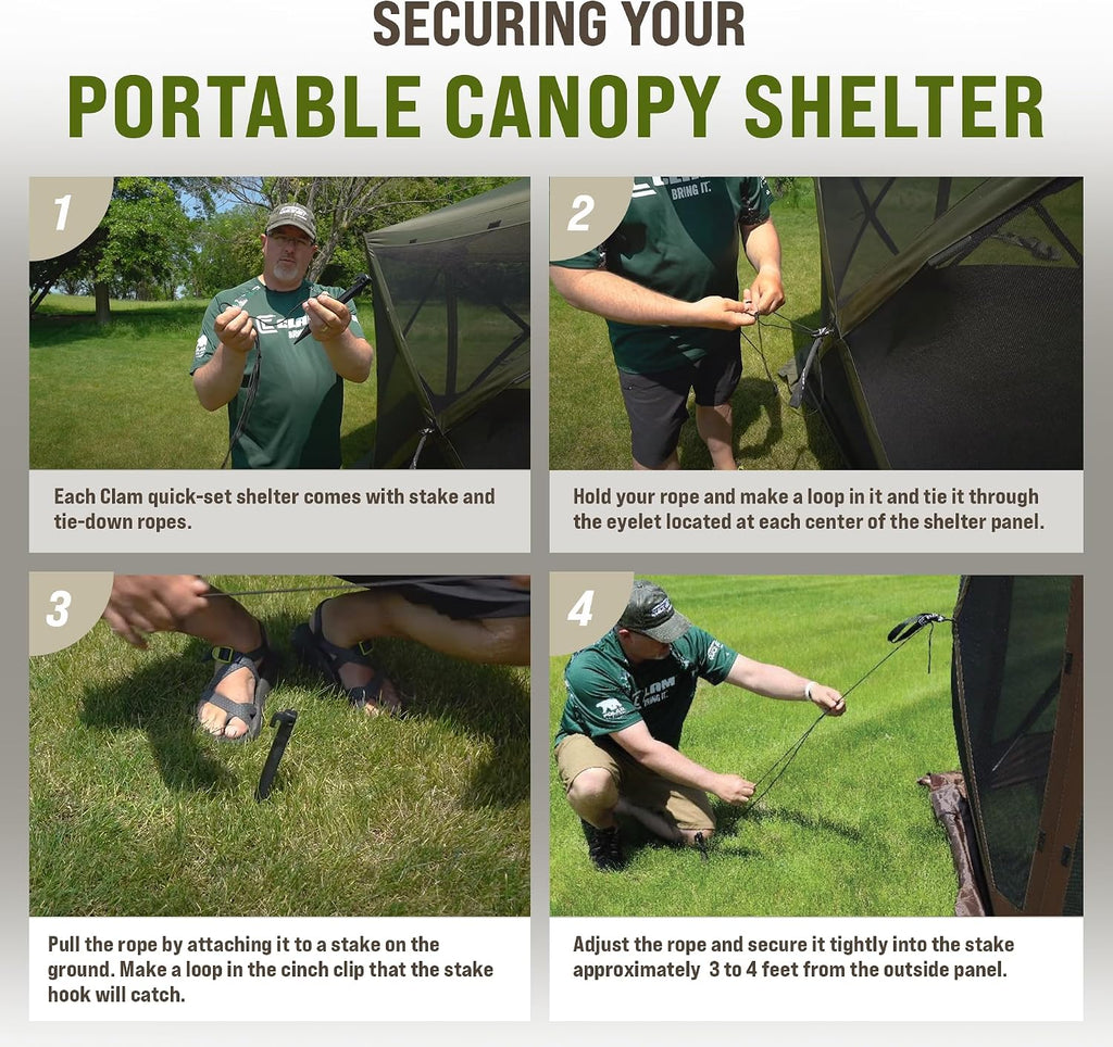 CLAM Escape 11.5' Pop-Up Screen Tent – Green Outdoor Camping Gazebo Canopy with No-See-Um Mesh, Carry Bag & Stakes – 6-Sided Portable Shelter for Camping, Picnics, & Events – Fast 45-Second Setup