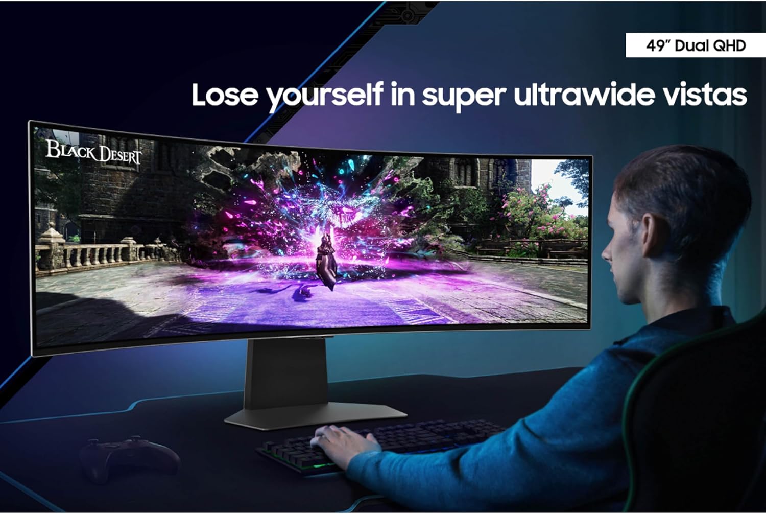 Samsung 49' Odyssey OLED G9 (G95SC) Curved Smart Gaming Monitor, QD-OLED, 240Hz, 0.03ms, FreeSync Premium Pro, G-Sync Compatible, Dual QHD, Neo Quantum Processor, LS49CG954SNXZA