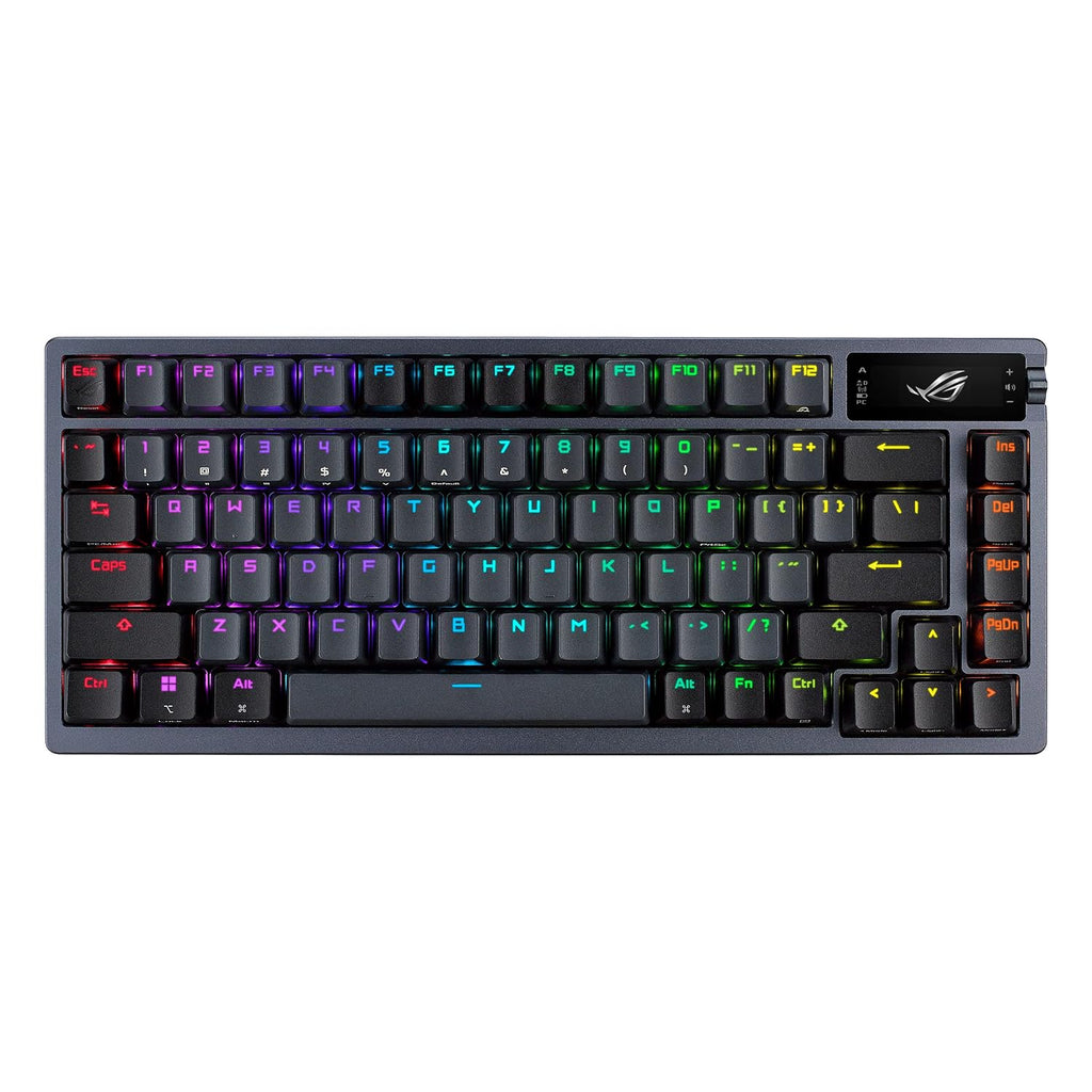 ASUS ROG Azoth Wireless Mechanical Gaming Keyboard – 75% TKL, Tri-Mode Connectivity, Hot Swappable Pre-lubed ROG NX Storm Clicky Switches, PBT Keycaps, RGB, OLED Display, PC/Mac Support - Black