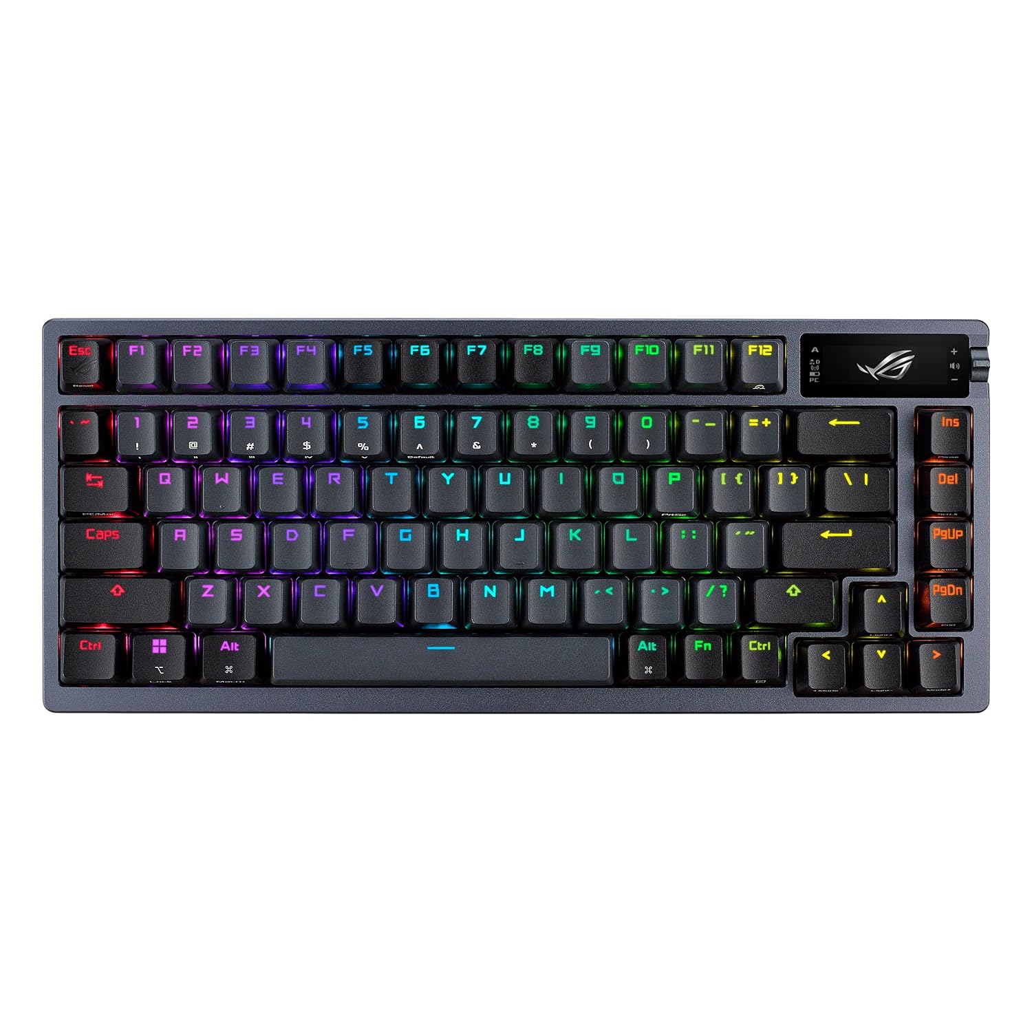 ASUS ROG Azoth Wireless Mechanical Gaming Keyboard – 75% TKL, Tri-Mode Connectivity, Hot Swappable Pre-lubed ROG NX Storm Clicky Switches, PBT Keycaps, RGB, OLED Display, PC/Mac Support - Black