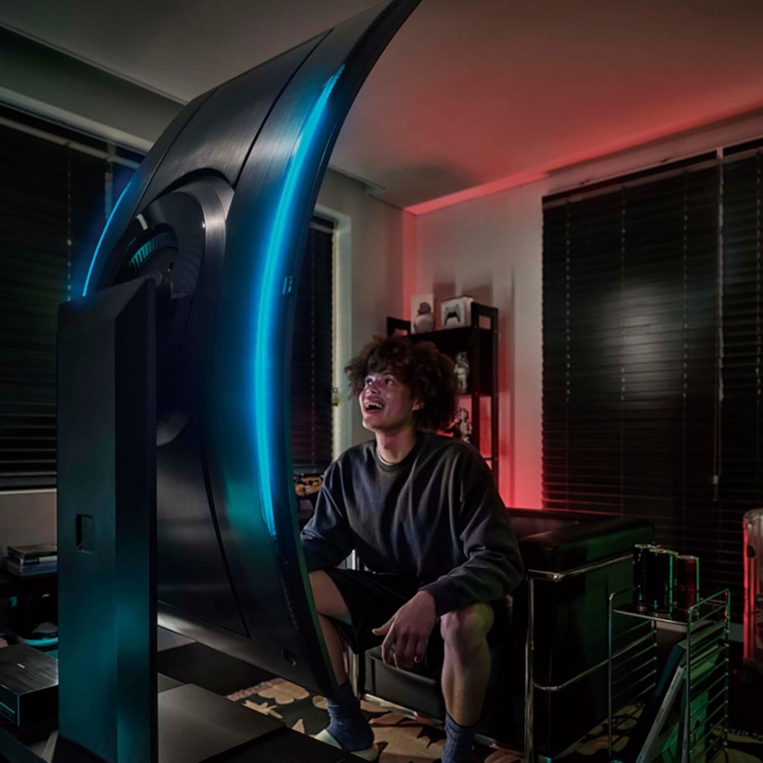 Samsung 55' Odyssey Ark 2nd Gen 4K UHD 1000R Curved Gaming Monitor, 165Hz, 1ms, 4 Input Multi View, Quantum Mini-LED, AMD FreeSync Premium Pro, HDR 10+, Height Adjustable Screen, LS55CG970NNXGO