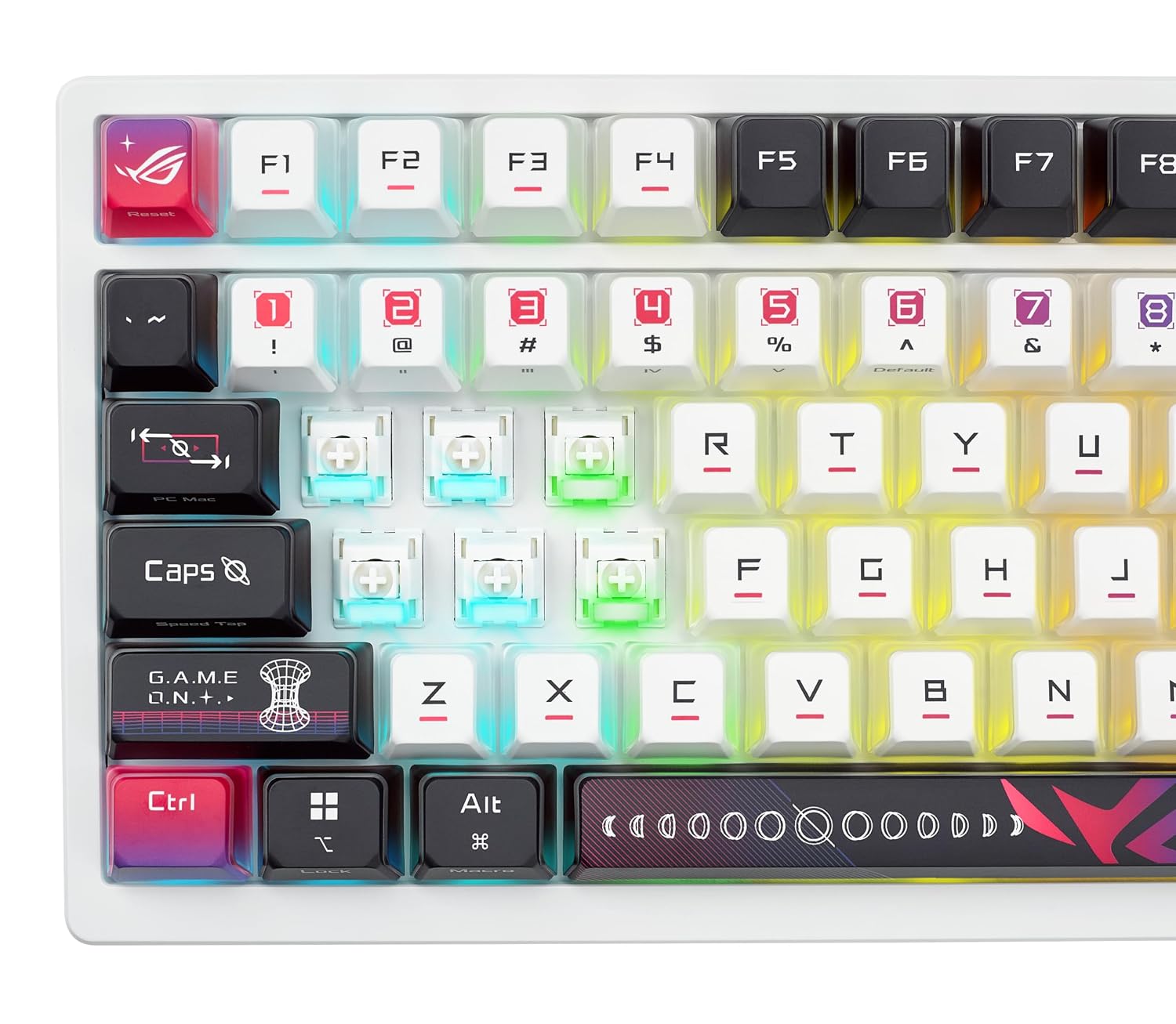 ASUS ROG Azoth X Wireless Mechanical Gaming Keyboard – 75% TKL, Tri-Mode Connectivity, Hot Swappable Pre-lubed ROG NX V2 Snow Linear Switches, South-Facing PCB, PBT Keycaps, PC/Mac Support - White