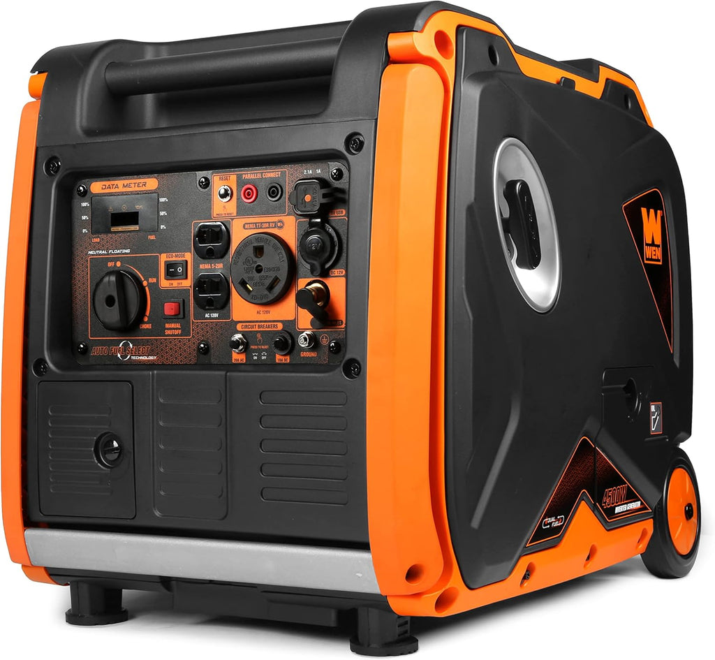 WEN DF450i Super Quiet 4500-Watt Dual RV-Ready Portable Inverter Generator with Fuel Shut-Off
