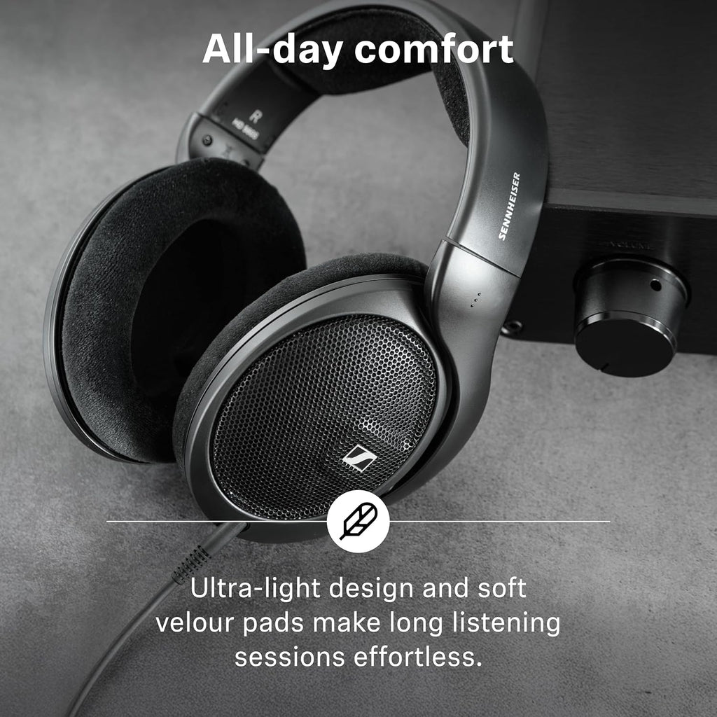 Sennheiser HD 560S Open-Back Over-Ear Wired Headphones – Neutral, Natural Sound for Music, Gaming, and Content Creation, Black