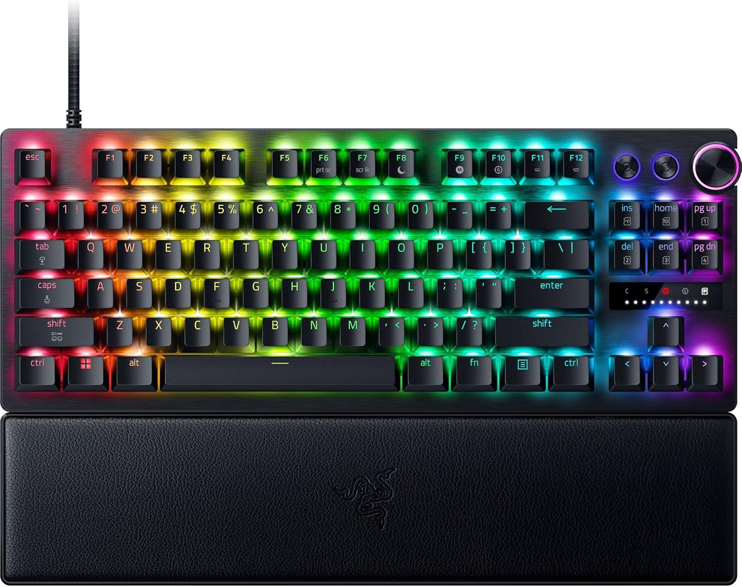 Razer Huntsman V3 Pro TKL 8KHz Esports Gaming Keyboard: Analog Optical Switches Gen 2-8000 Hz Polling Snap Tap - Rapid Trigger - Adjustable Actuation - Media Controls - PBT Keycaps - Black