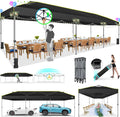 COBIZI 10x20 Pop Up Canopy Tent Ez Up Commercial Outdoor Canopy Wedding Party Tents with Center Lock Instant Folding Shelter with Reflective Strip, Air Vent & 4 Sandbags, (10'X20') Grey