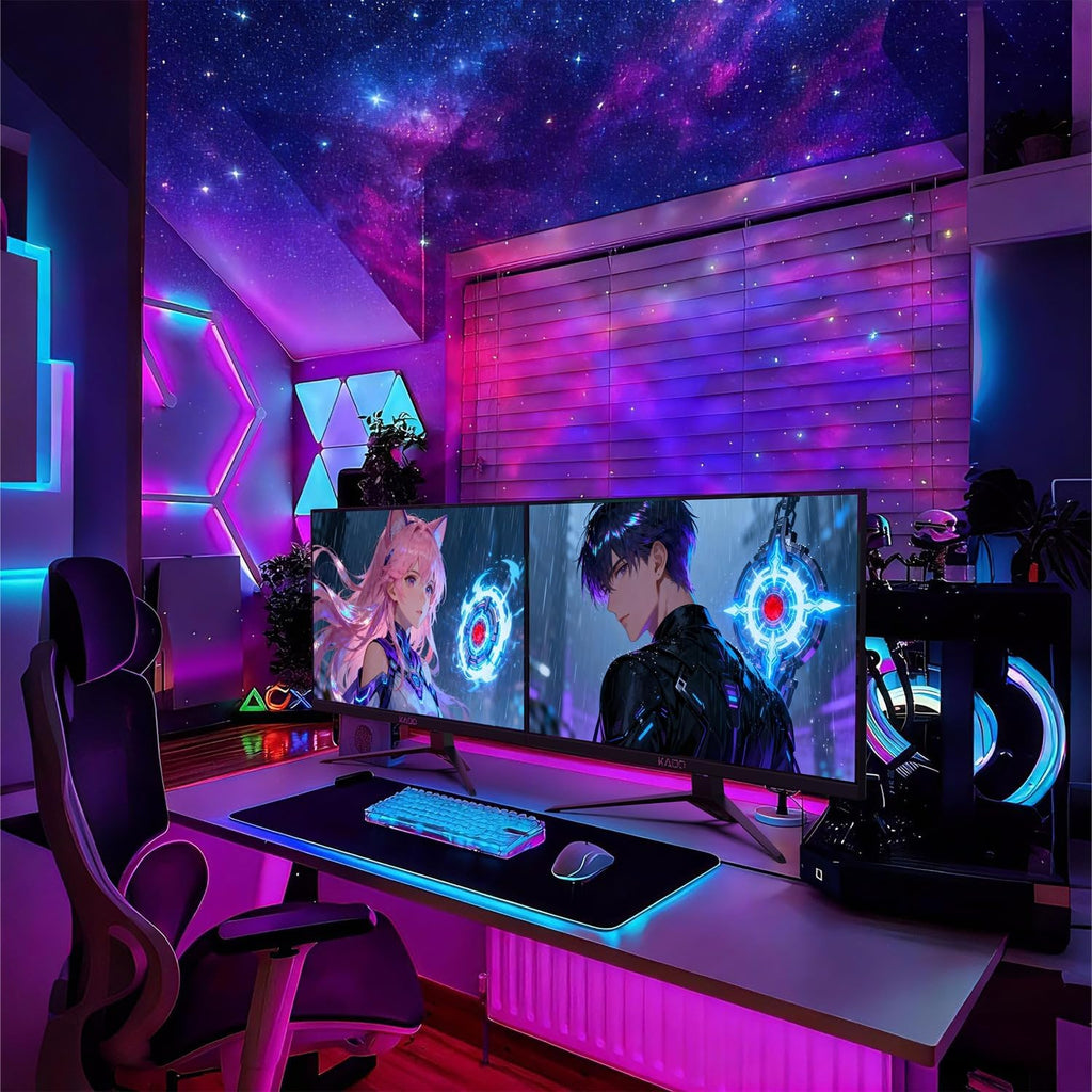 Kado Dual Gaming Monitor Setup - 2-Pack 27' 165Hz 1ms 1920x1080 Flat Screen Computer Monitor, Parallel Gaming AMD FreeSync Premium Panoramic, VESA Mount HDMI DisplayPort Built-in Speakers