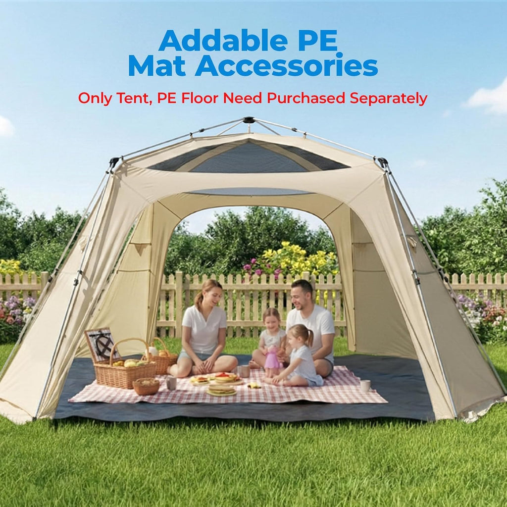 Alvantor® 12' x 12' Pop Up Gazebo, Canopy Tent All Weather & 4-Season Use, 4-Door PVC/Mesh/Polyester Curtain Addable, Top Mesh & Cover Portable Pergolas Pavilion for Patio, Backyard, Deck