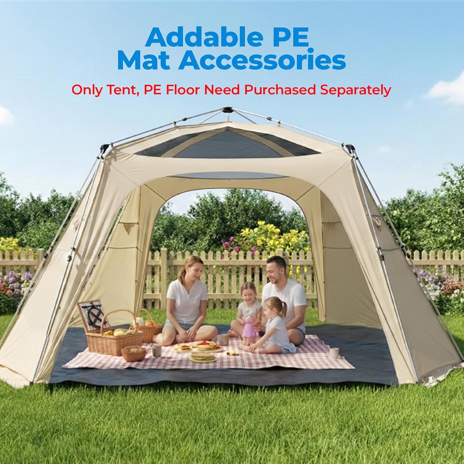 Alvantor® 12' x 12' Pop Up Gazebo, Canopy Tent All Weather & 4-Season Use, 4-Door PVC/Mesh/Polyester Curtain Addable, Top Mesh & Cover Portable Pergolas Pavilion for Patio, Backyard, Deck