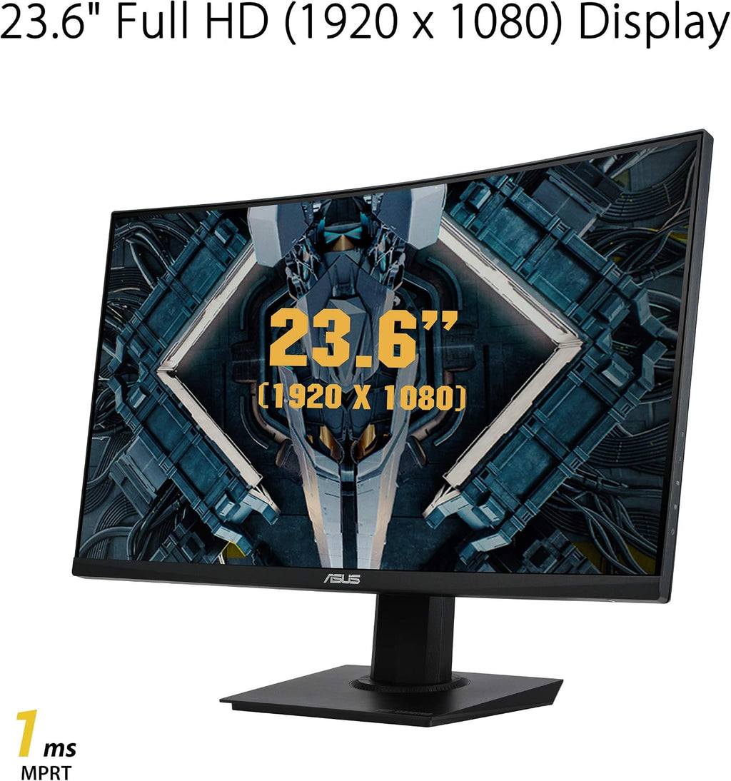 ASUS TUF Gaming 23.6' 1080P Curved Monitor (VG24VQE) - Full HD, 165Hz, 1ms, Extreme Low Motion Blur, Adaptive-Sync, FreeSync Premium, Shadow Boost, VESA Mountable, DisplayPort, HDMI