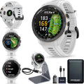 Garmin Approach S70 Golf Smartwatch | Full-Color CourseView Maps AMOLED Display | Advanced Shot Execution & Putt Alignment | Immersive Golfing Experience w/Signature Stand Power Bundle