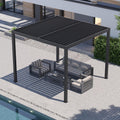 10'×10' Outdoor Louvered Pergola, Aluminum Outdoor Louvered Pergola Patio with Adjustable Roof for Outdoor Deck, Backyard, Garden (10x10FT)
