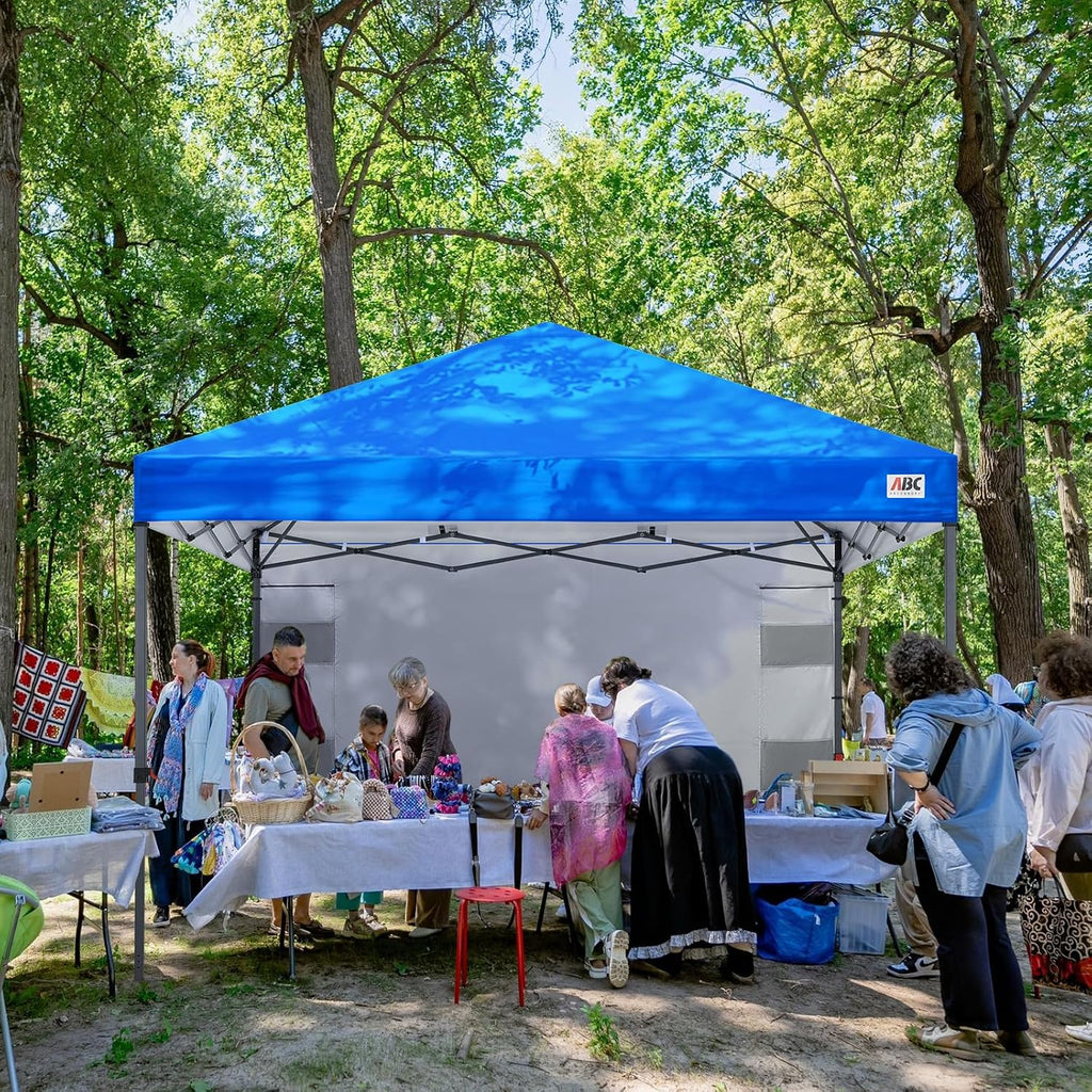 ABCCANOPY Pop Up Canopy with Sidewall,10x10 Outdoor Canopy Tent with Storage Sidewall for Commercial Events with 4 Weights (Royal Blue)