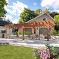 MUPATER 12'x24' All Cedar Wood Pergola, Wooden Pergola Kit with Stakes, Quality Supported Structure, Snow and Wind Resistant, Year-Round Resilience, Outdoor Shade for Backyard, Deck, Lawn, Patio
