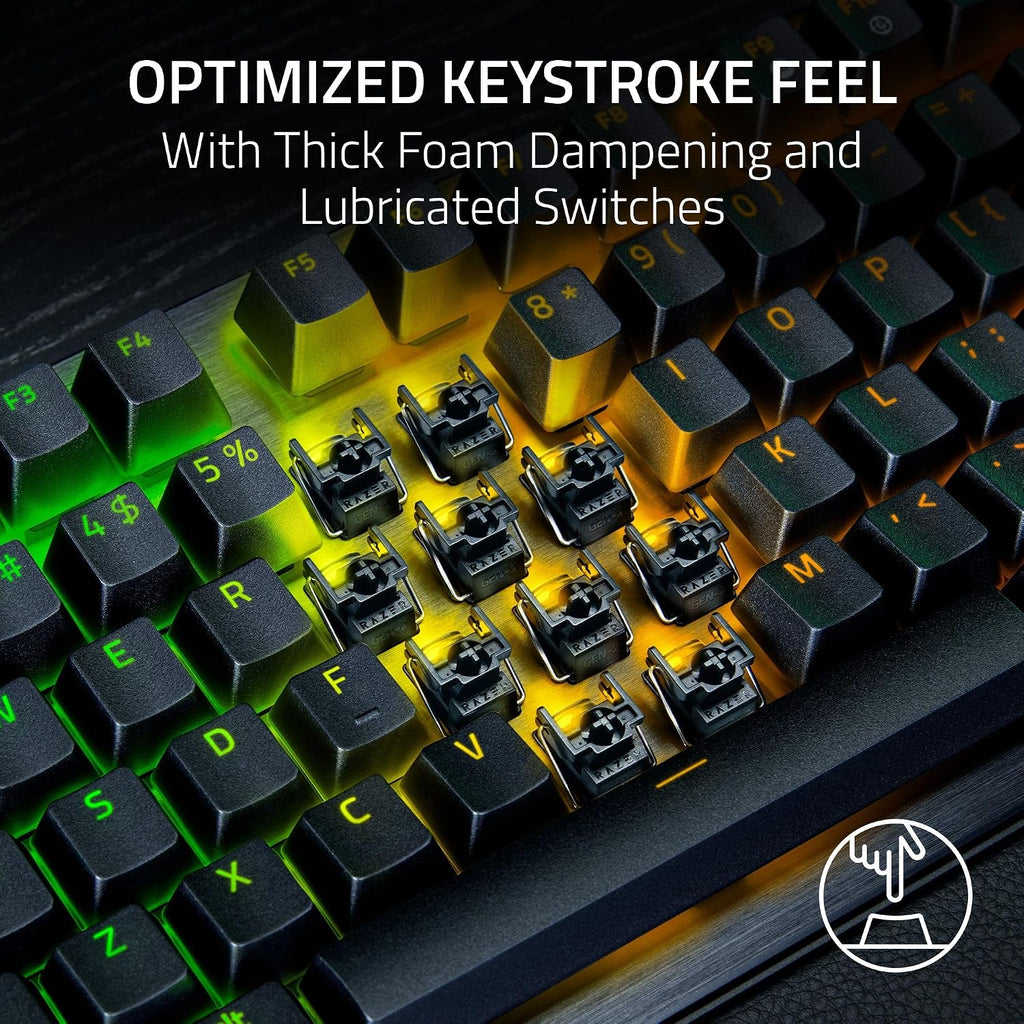 Razer Huntsman V3 Pro TKL 8KHz Esports Gaming Keyboard: Analog Optical Switches Gen 2-8000 Hz Polling Snap Tap - Rapid Trigger - Adjustable Actuation - Media Controls - PBT Keycaps - Black