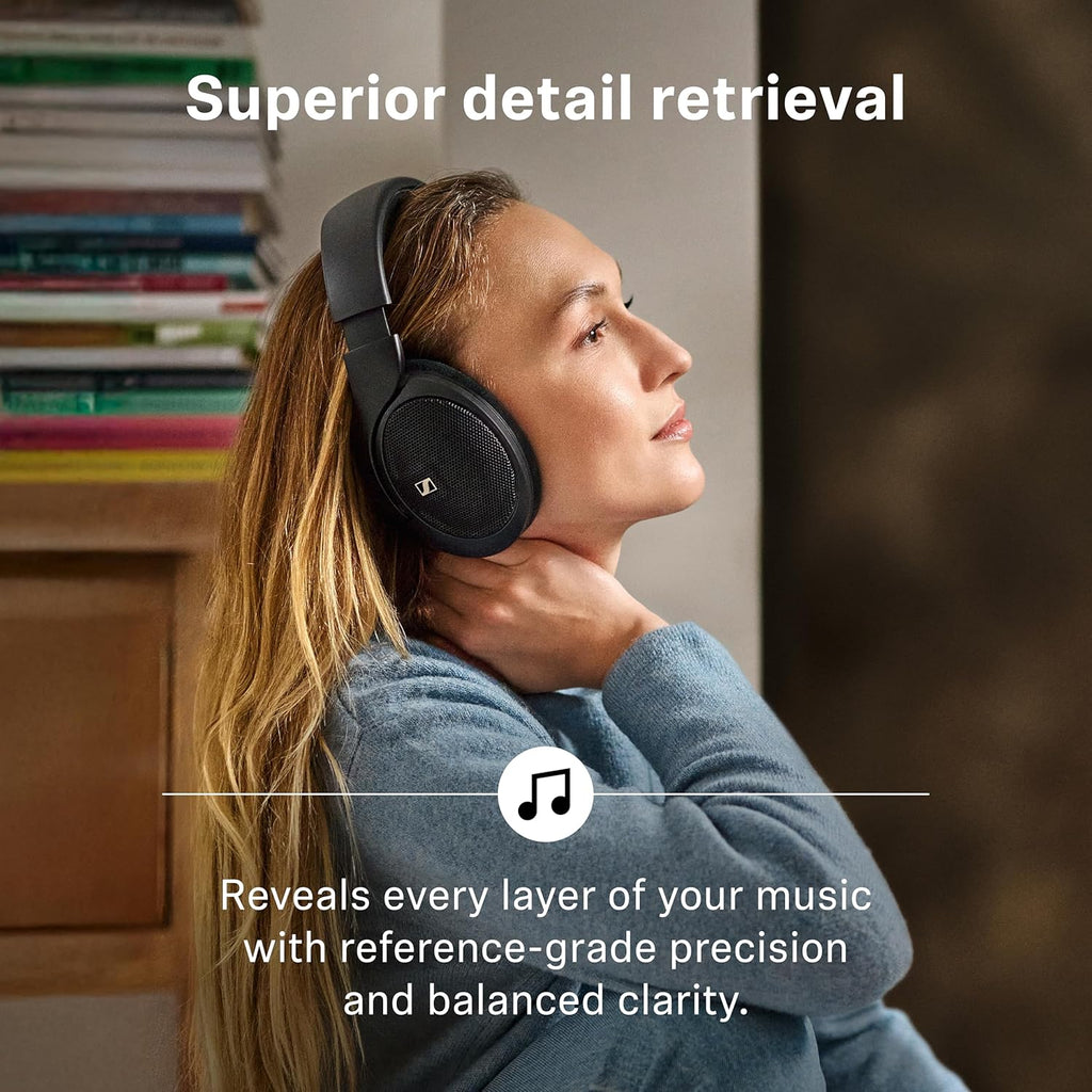 Sennheiser HD 560S Open-Back Over-Ear Wired Headphones – Neutral, Natural Sound for Music, Gaming, and Content Creation, Black