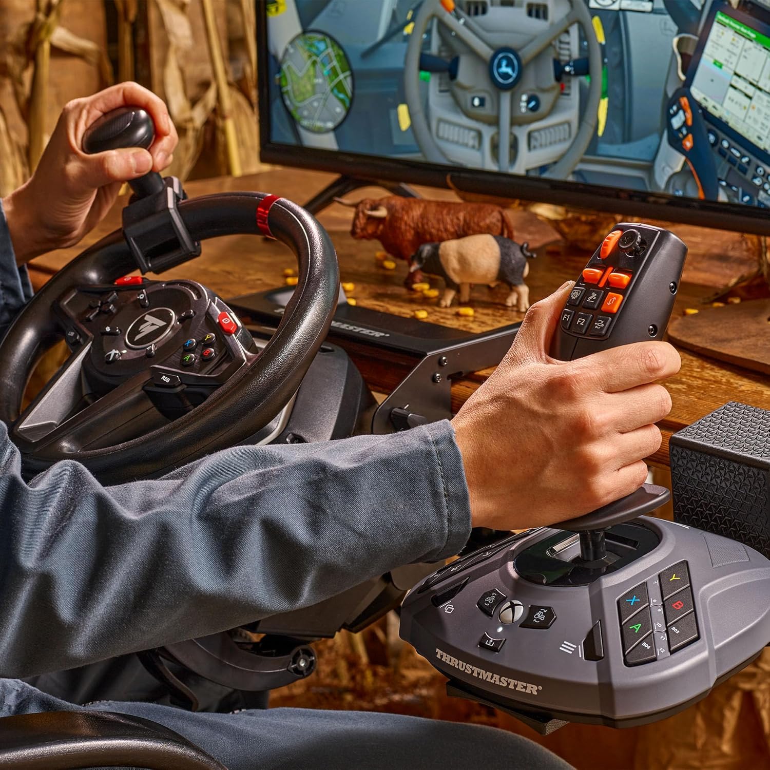 Thrustmaster SimTask FarmStick Joystick for Farming Simulator 25, Xbox Series X|S & PC – Multifunctional Farming Simulator Controller with 3-Axis Precision