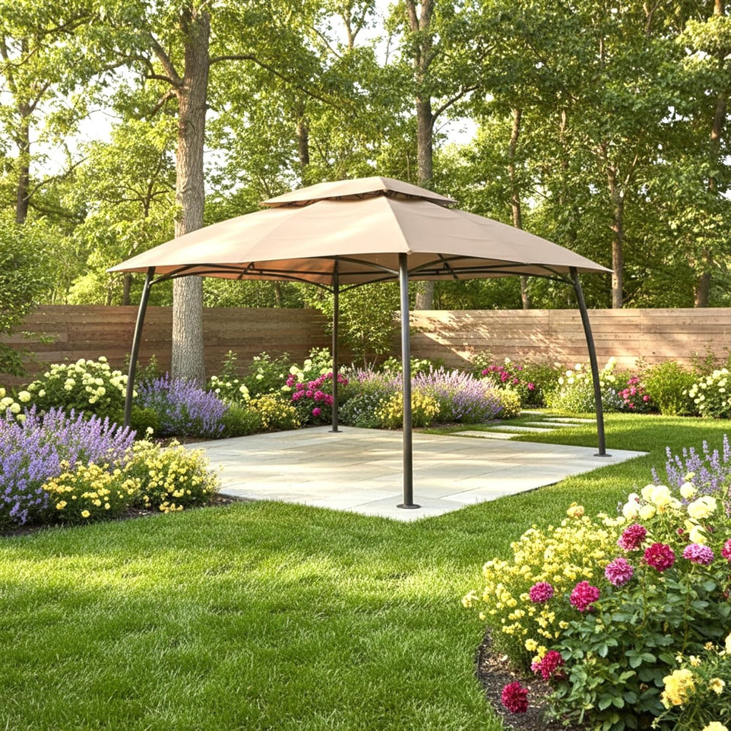Garden Winds Reinforced Replacement Canopy Top Cover Compatible with The 96139H Barton 10' x 13' Gazebo - Classic Sand, Riplock 350