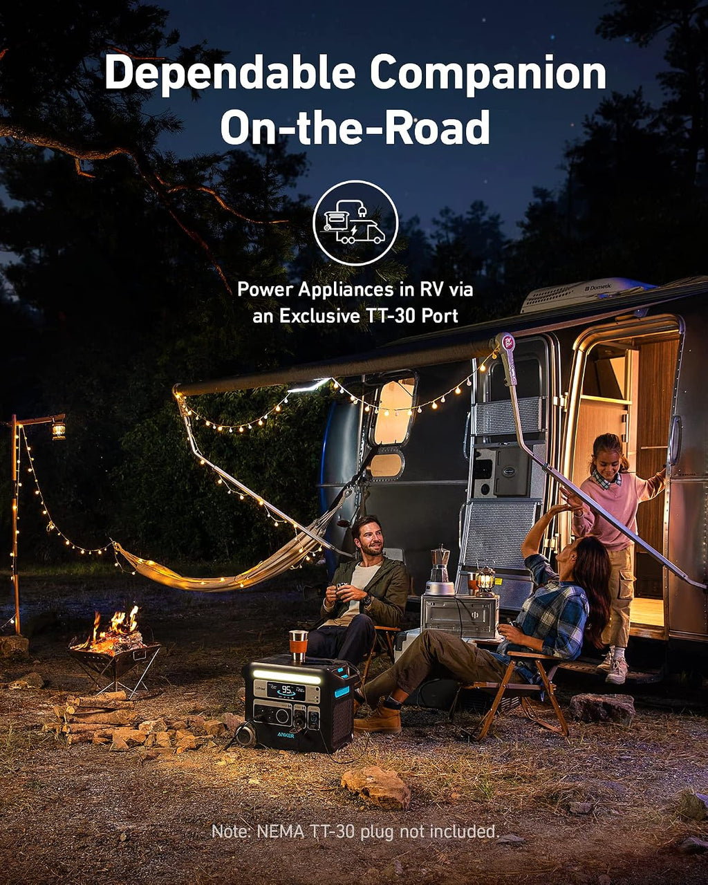 Anker SOLIX F2000 Solar Generator, 2048Wh Portable Power Station with LiFePO4 Batteries and 2× 200W Solar Panel, GaNPrime Technology, 4 AC Outlets Up to 2400W for Home, Power Outages, Camping, and RVs