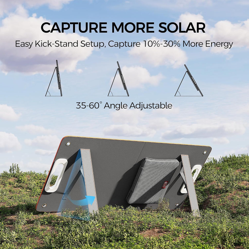 FF Flashfish Solar Generator With Solar Panel, 144.3Wh/39000mAh Electri Generator With 60W Solar Panel with, Emergency Power Supply with AC/DC/USB/Type C/LED Lights for Camping, Home, Power Outage