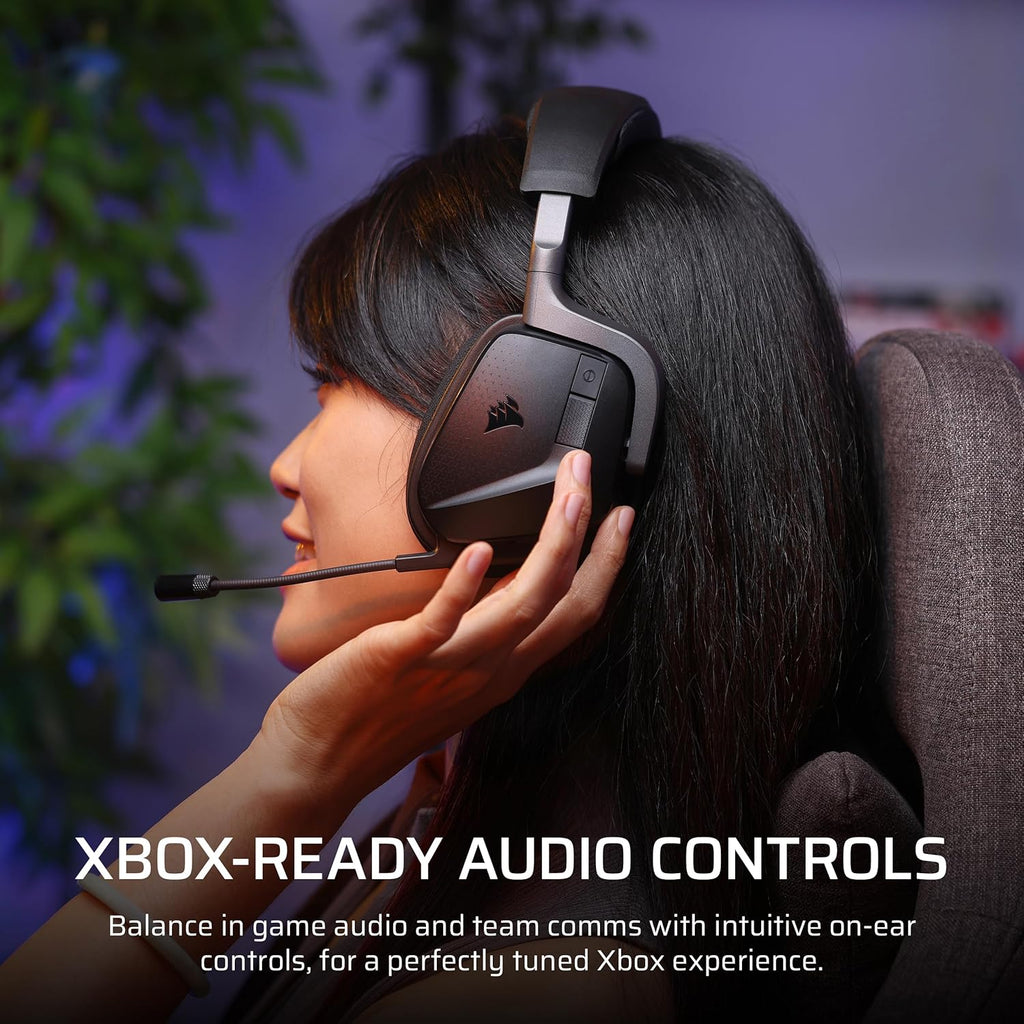 Corsair Void v2 MAX Wireless Multiplatform Gaming Headset for Xbox Series X|S, Xbox One, PC, PS5, PS4, Switch 2, Mobile - Simultaneous 2.4GHz+Bluetooth, 70Hr Battery, Clear Microphone - Carbon