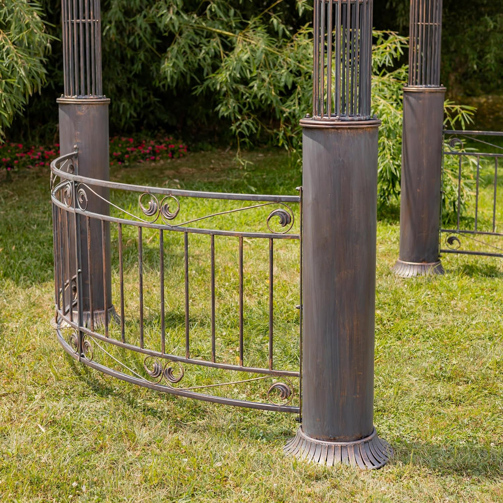 13.8ft. Tall Ornate Round Iron Garden Gazebo Medillín 1972' (Antique Bronze)