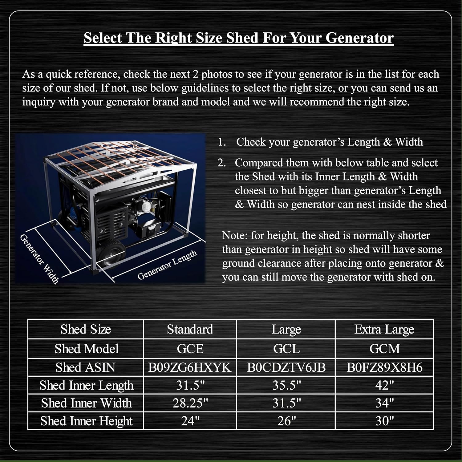 Generator Shed - Combining Generator Covers While Running & Generator Covers for Outside Storage into one. A Compact Generator Running Cover & Enclosure Built On Steel Frame (GCM)