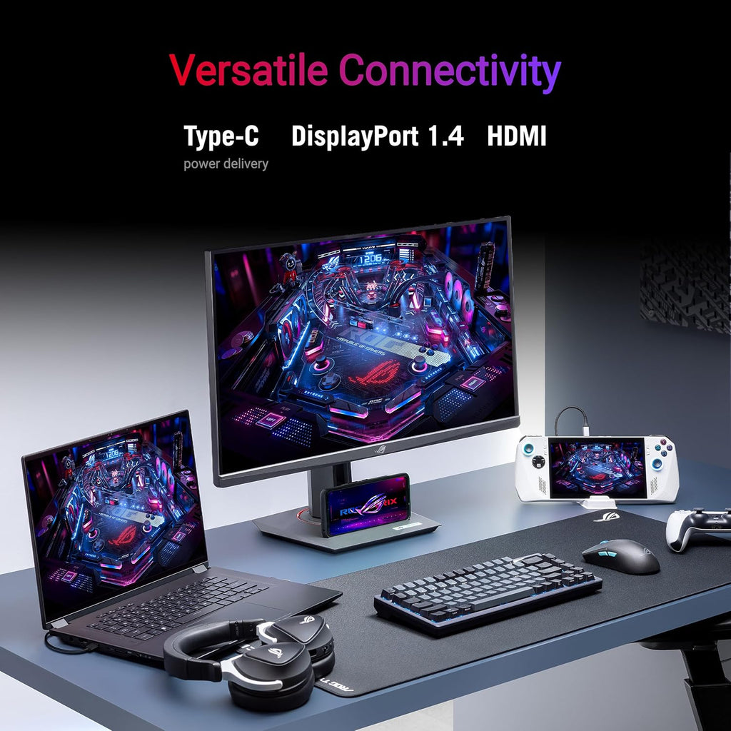 ASUS ROG Strix 27' 1440P USB-C HDR Gaming Monitor (XG27ACG) -QHD, 180Hz, 1ms, Fast IPS, DCI-P3 95%, Extreme Low Motion Blur Sync, G-Sync Compatible, Tripod Socket, Aura Sync, AI Gaming, 3yr Warranty