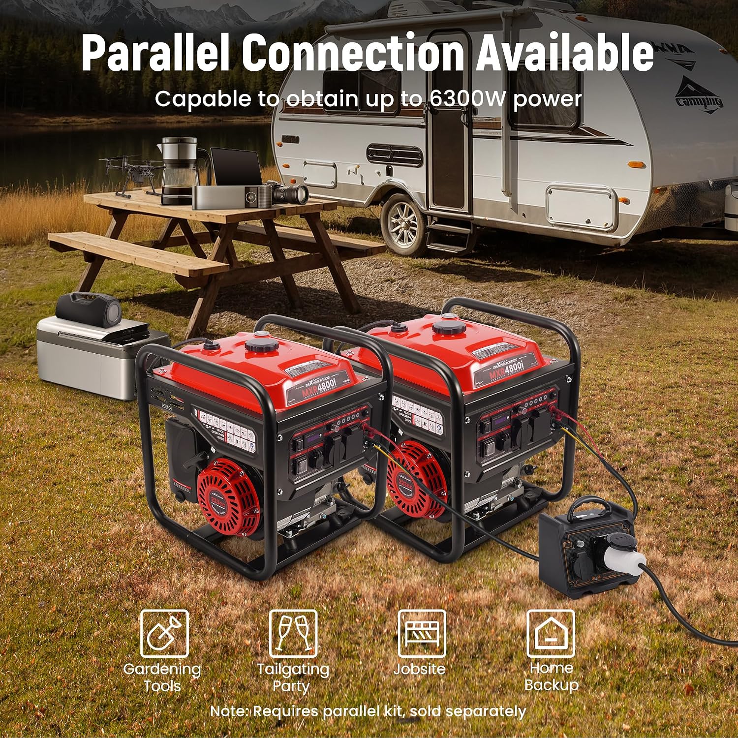 maXpeedingrods 4800 Watt Portable Inverter Generator, Gas Powered Open Frame Generator with ECO Mode, Lightweight for Outdoor Camping, Home Backup, Garden