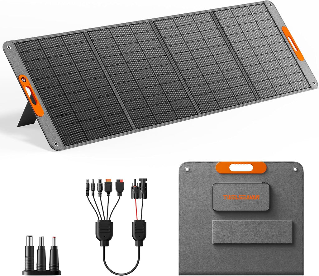 400W Portable Solar Panel for Power Station, 24% High Efficiency Lightweight ETFE Foldable Solar Panel Charger, MC4 Output, IP65 Waterproof, for Outdoor Camping, RV, Emergency Power Supply