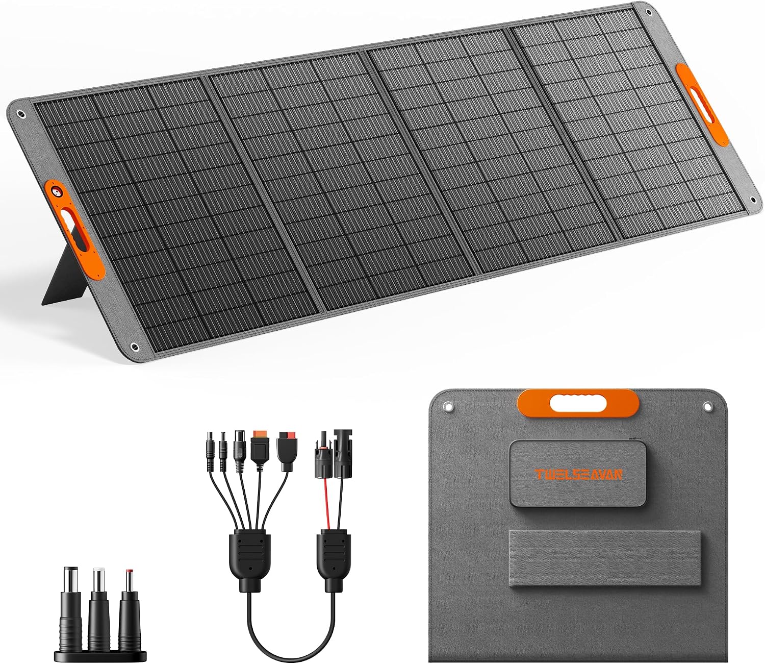 400W Portable Solar Panel for Power Station, 24% High Efficiency Lightweight ETFE Foldable Solar Panel Charger, MC4 Output, IP65 Waterproof, for Outdoor Camping, RV, Emergency Power Supply