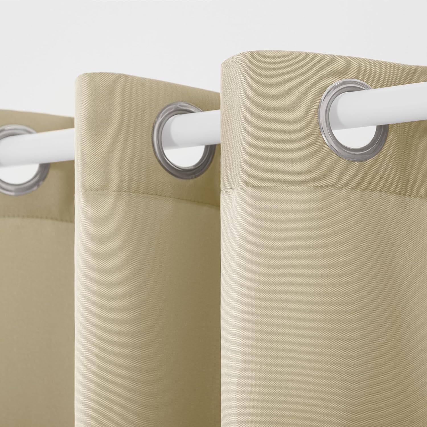 TOWN & COUNTRY BASICS Outdoor Curtain Natural Solid Heavyweight | 54'W x 108'L | Light Filtering | Grommet Top | Water Repellent | Pack of 12