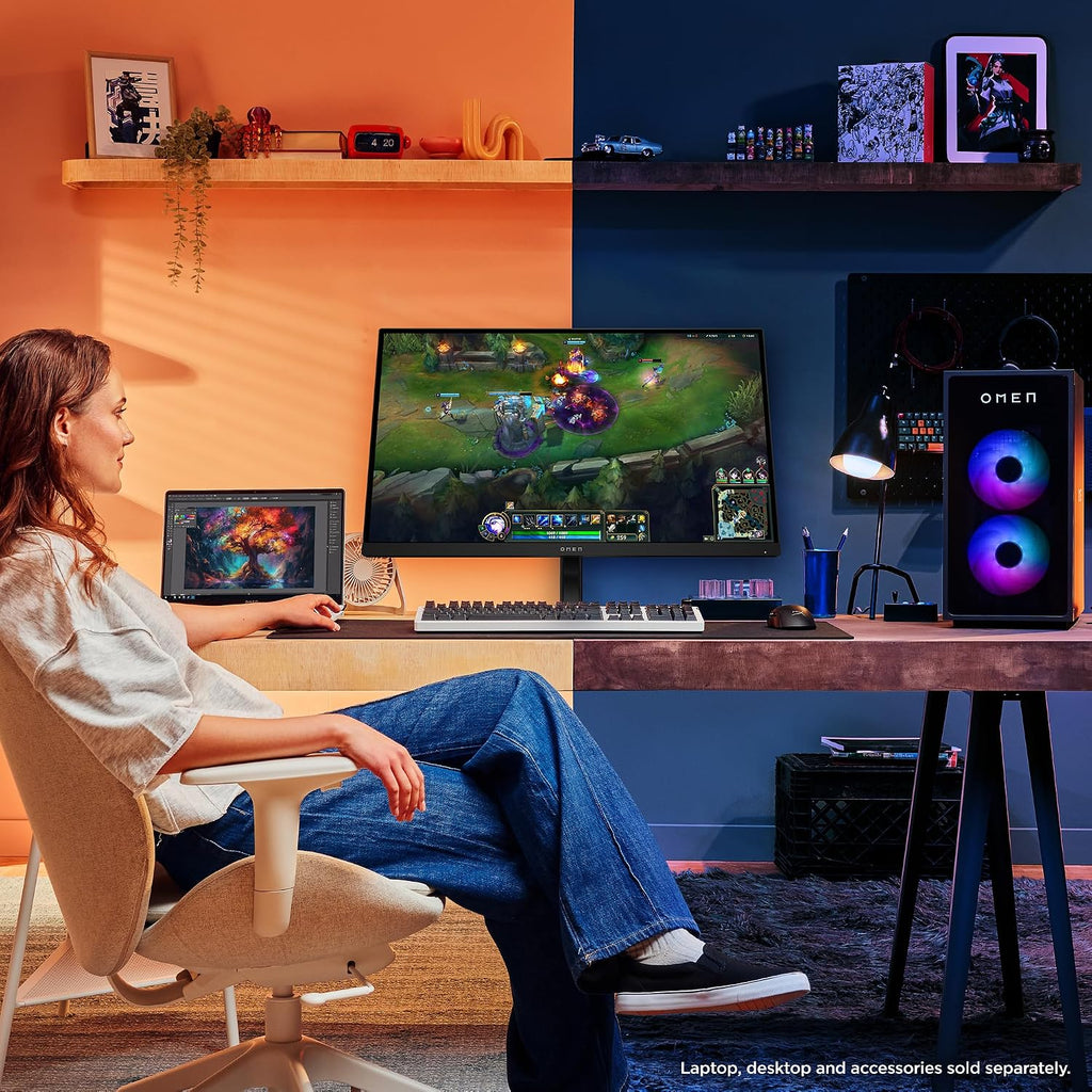 HP OMEN 27 inch FHD 180Hz Gaming Monitor, Quad HD Display (1920 x 1080), IPS Panel Technology, HDR 400, 1ms GtG (with Overdrive), AMD FreeSync Technology, Black, OMEN 27 G2 (2025)