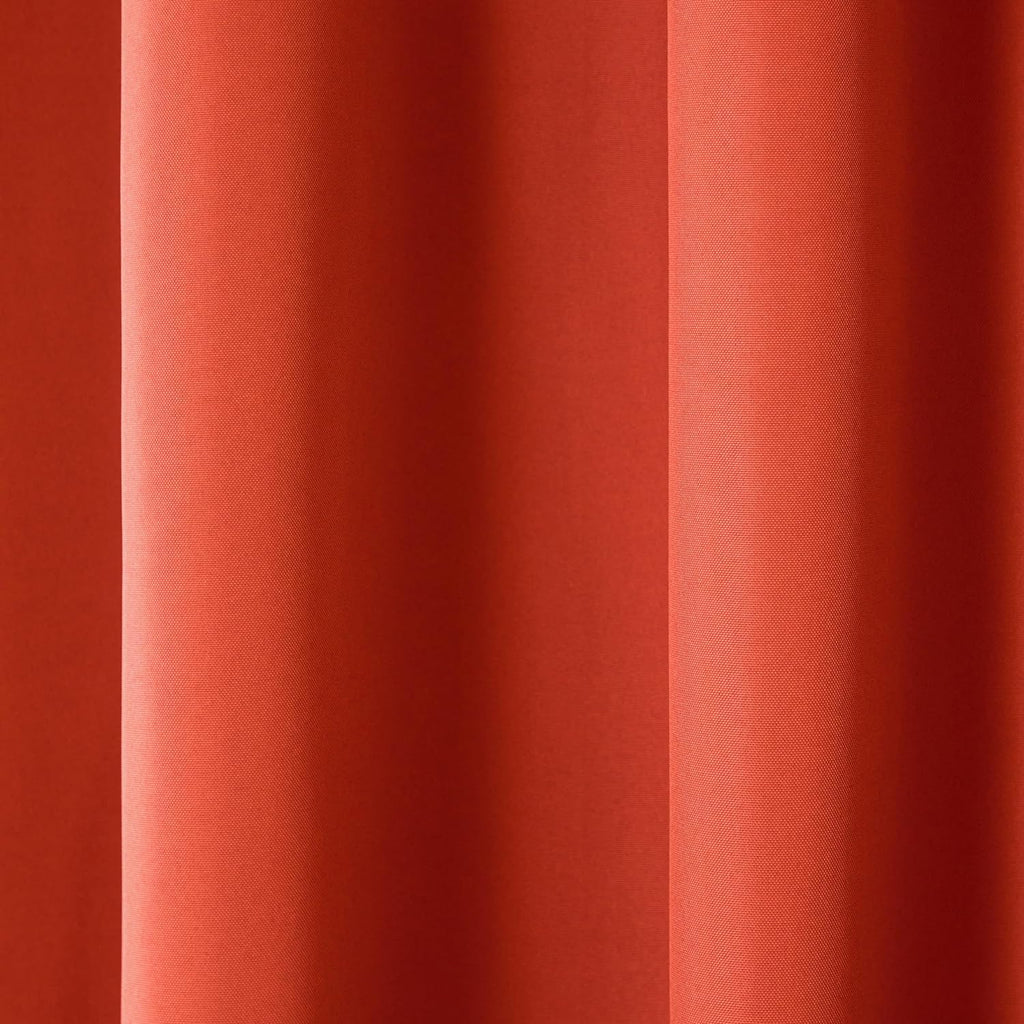 TOWN & COUNTRY BASICS Cabana Solid Heavyweight Indoor Outdoor Curtains, Light Filtering Opacity with Grommet Top, Water Repellent, 54'x84', Mecca Orange (Pack of 12)