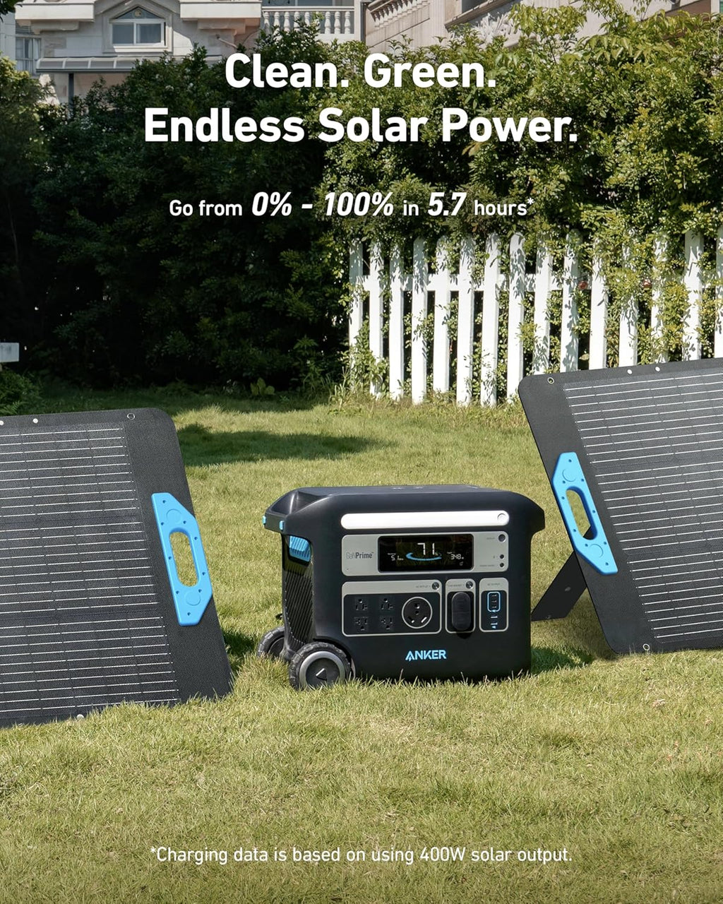 Anker SOLIX F2000 Portable Power Station, PowerHouse 767, 2048Wh GaNPrime Solar Generator with 200W Solar Panel, LiFePO4 Batteries, 4 AC Outlets Up to 2400W for Home, Power Outage, Outdoor Camping