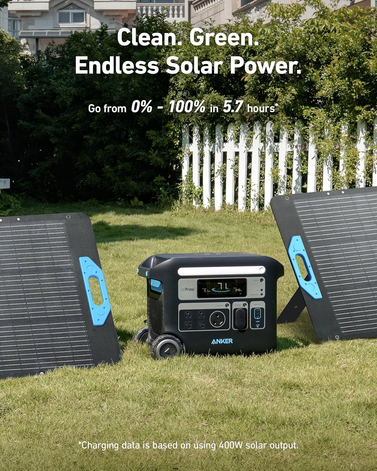 Anker SOLIX F2000 Portable Power Station, PowerHouse 767, 2048Wh GaNPrime Solar Generator with 200W Solar Panel, LiFePO4 Batteries, 4 AC Outlets Up to 2400W for Home, Power Outage, Outdoor Camping