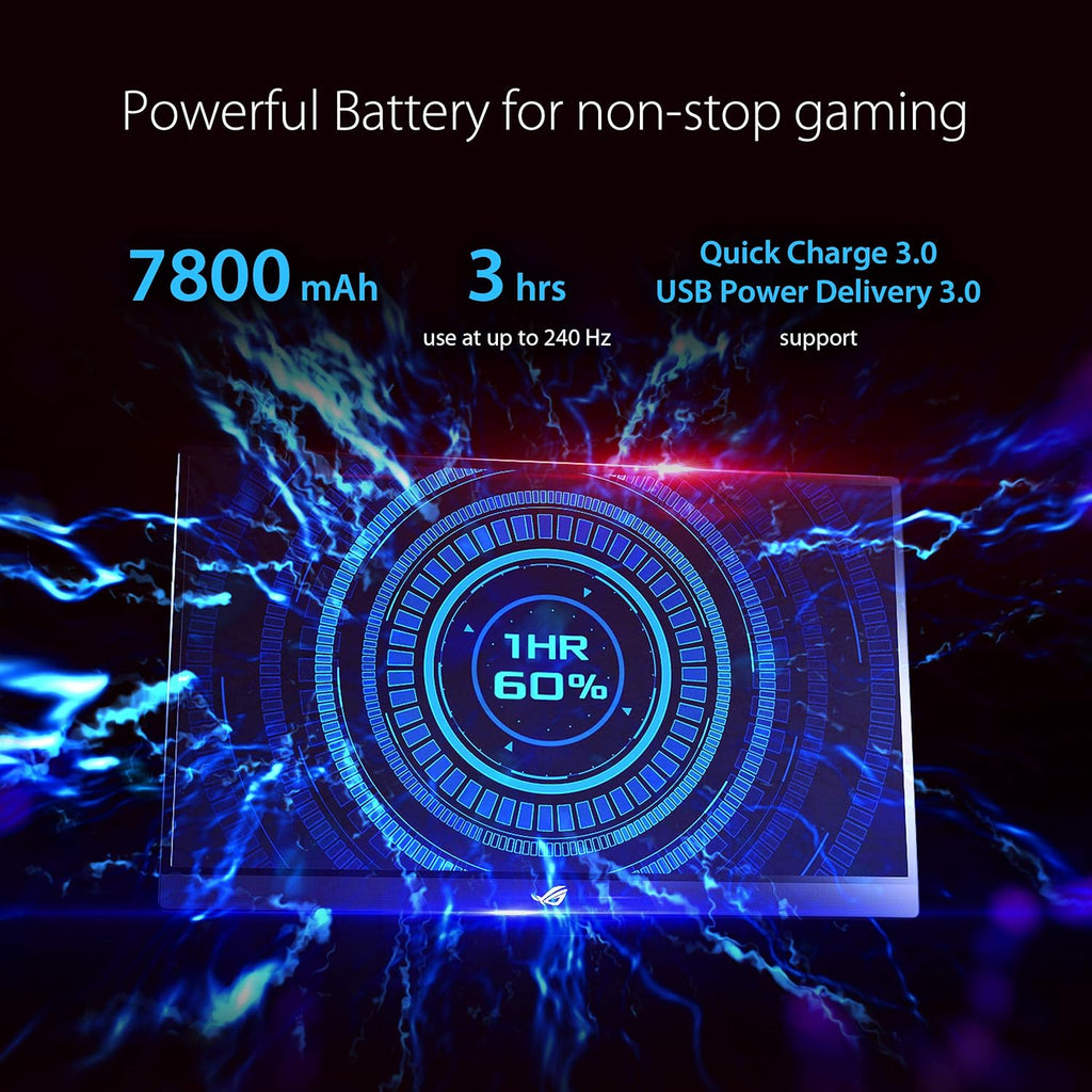 ASUS ROG Strix 17.3' 1080P Portable Gaming Monitor (XG17AHPE) - FHD, IPS, 240Hz, Adaptive-Sync, Built-in Battery, Smart Case, USB Type-C, Micro HDMI, for Laptop, PC, Phone, Console, 3-Year Warranty