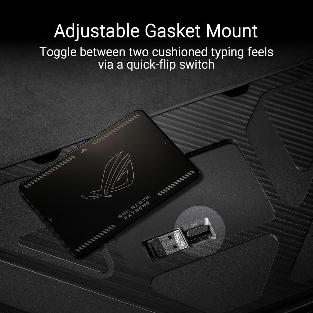 ASUS ROG Azoth Extreme Wireless Mechanical Gaming Keyboard – 75% TKL, ROG NX Storm Clicky Switches, PBT Keycaps, Aluminum Chassis, Carbon Fiber, Gasket Mount, Color OLED Screen, PC/Mac Support - Black
