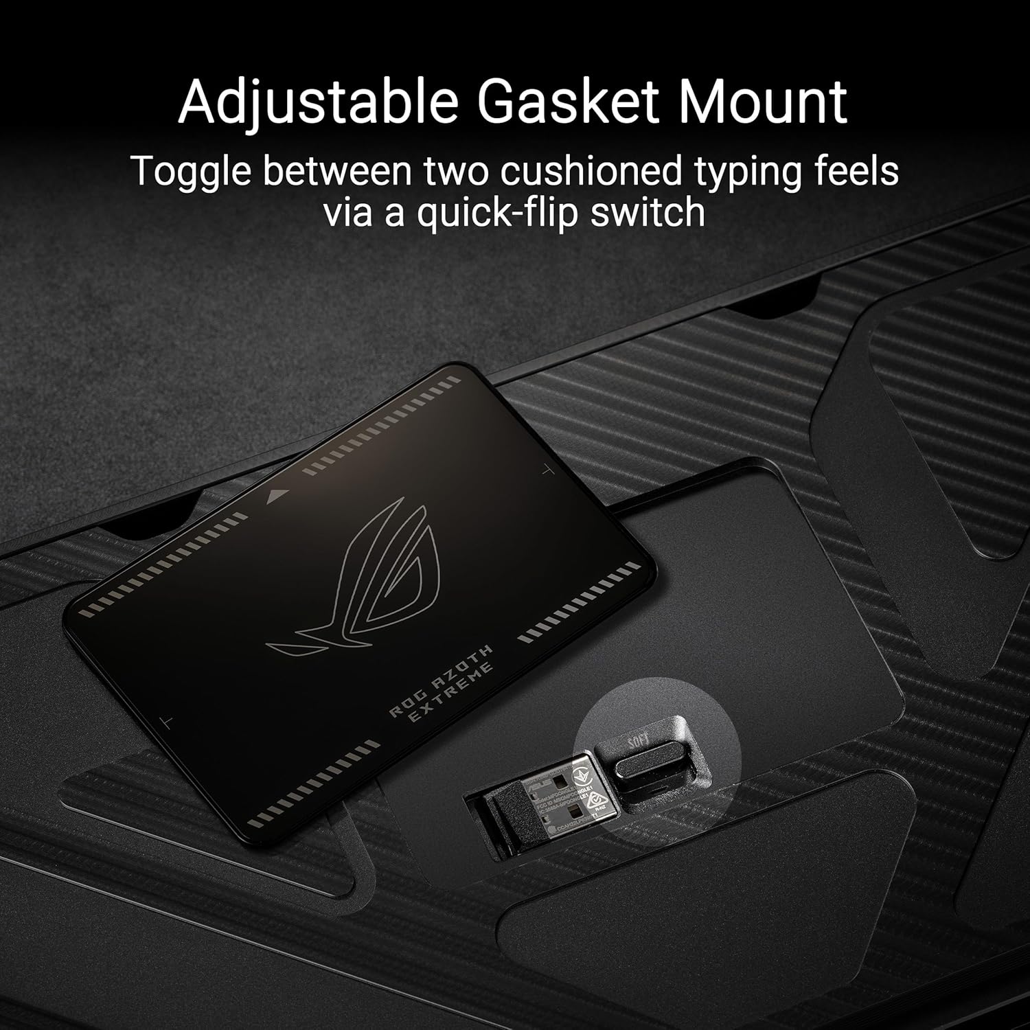 ASUS ROG Azoth Extreme Wireless Mechanical Gaming Keyboard – 75% TKL, ROG NX Storm Clicky Switches, PBT Keycaps, Aluminum Chassis, Carbon Fiber, Gasket Mount, Color OLED Screen, PC/Mac Support - Black