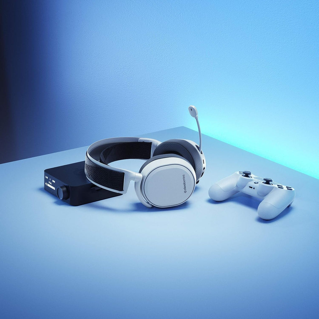 SteelSeries Arctis Pro Wireless - Gaming Headset - Hi-Res Speaker Drivers - Dual Wireless (2.4G & Bluetooth) - Dual Battery System - White