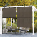 Coarbor Outdoor Roller Shades 4'W x 7.5'H Porch Sun Shades Outdoor Roll Up Blinds for Patio Porch Gazebo Balcony Backyard, Brown
