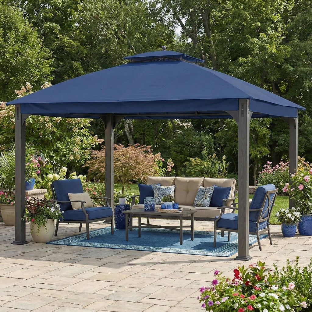 Garden Winds Reinforced RipLock 350 Replacement Canopy Top Cover Compatible with Shadow Creek 10' x 12' Gazebo Model L-GZ1140PST - True Navy