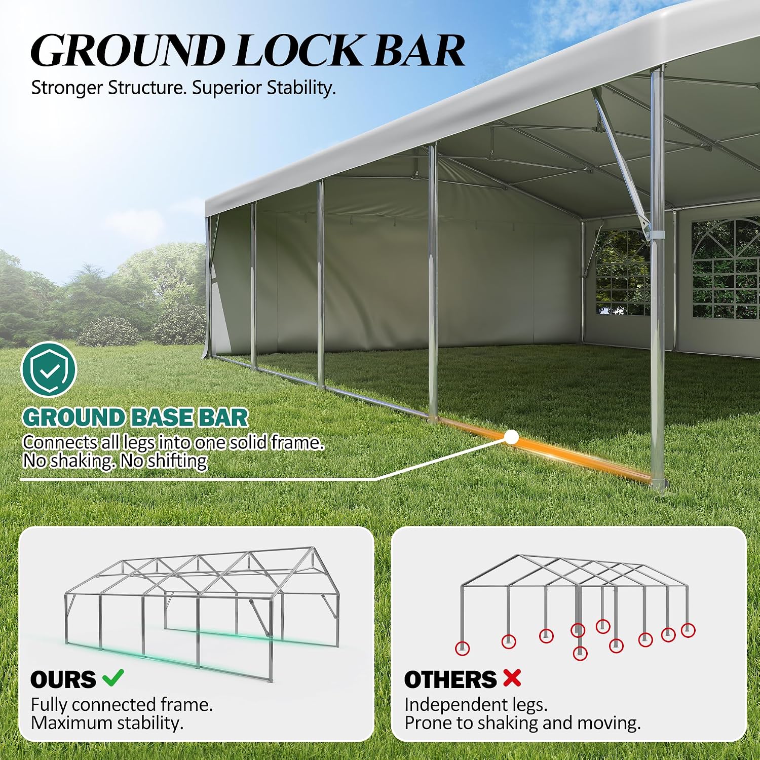GARTOO 20' x 30' Canopy Party Tent & Carport - Heavy Duty Outdoor Wedding Gazebo with 4 Sand Bags, Event Shelter Canopy for Outdoor Event, Wedding, Birthday Party