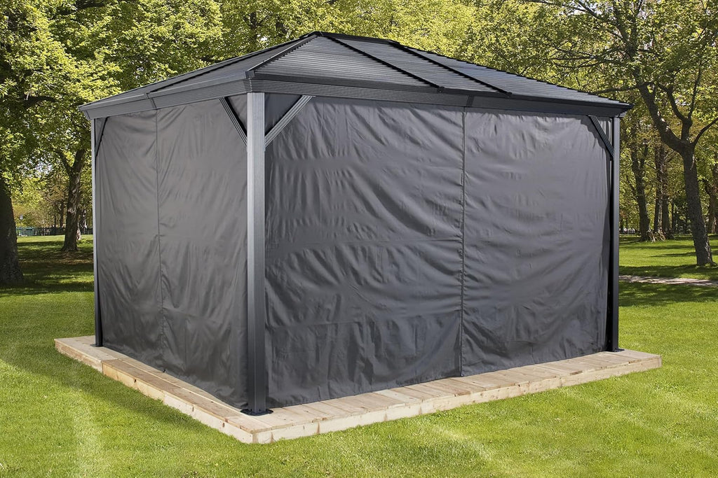Sojag Grey Curtains for Ventura Gazebo, 10 Ft. X 14 Ft., Polyester, Outdoor Shades