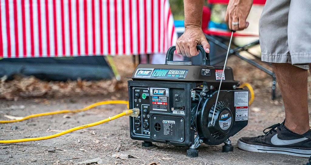 Pulsar G1200SG 1,200W Carrying Handle Gas-Powered Portable Generator, 1200w, Black/Gray