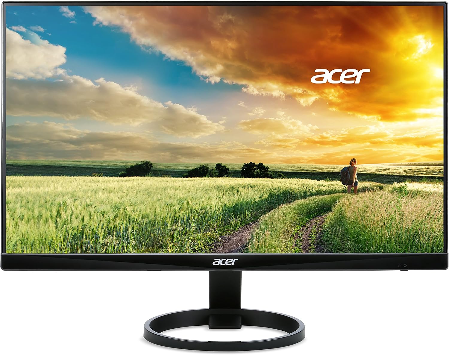 acer 23.8' Full HD 1920 x 1080 IPS Zero Frame Home Office Computer Monitor - 178° Wide View Angle - 16.7M - NTSC 72% Color Gamut - Low Blue Light - Tilt Compatible - VGA HDMI DVI R240HY bidx