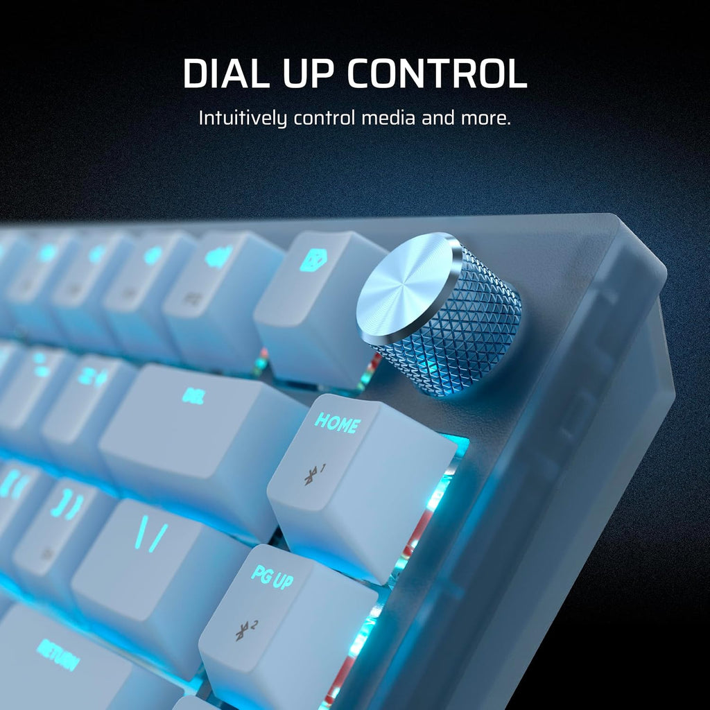 Corsair K65 Plus Wireless 75% RGB Hot-Swappable Mechanical Gaming Keyboard for Mac and iPad – Pre-Lubricated MLX Red v2 Linear Switches, Sound Dampening – QWERTY NA Layout – Frost White